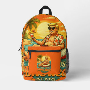Vintager Funny Trump - Amerikas Golf 2025 Bedruckter Rucksack