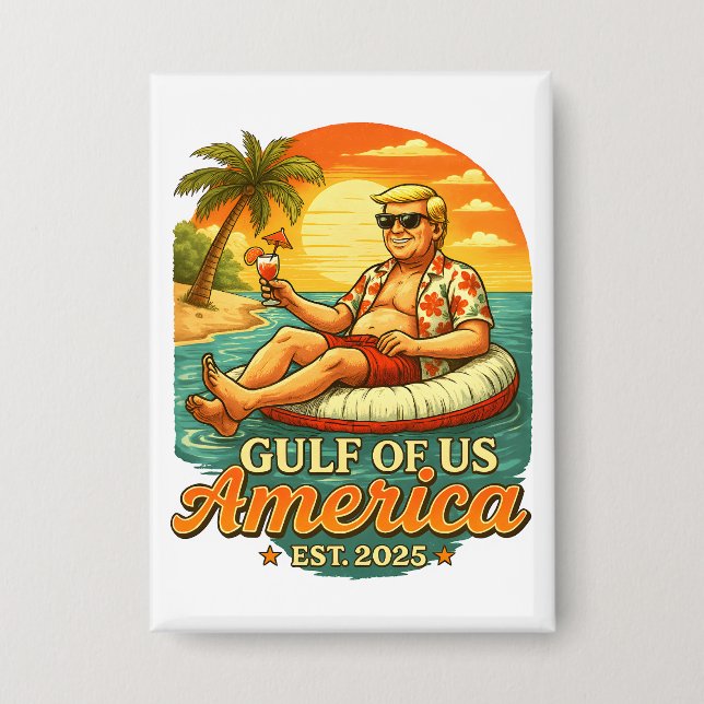 Vintager Funny Trump - Amerikas Golf 2025 Button (Vorderseite)