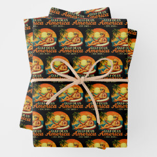 Vintager Funny Trump - Amerikas Golf 2025 Geschenkpapier Set