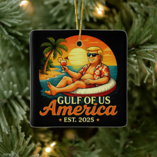 Vintager Funny Trump - Amerikas Golf 2025 Keramikornament