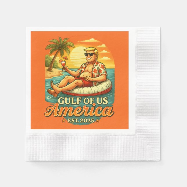 Vintager Funny Trump - Amerikas Golf 2025 Serviette (Vorderseite)