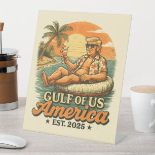 Vintager Funny Trump - Amerikas Golf 2025 Sockelschild