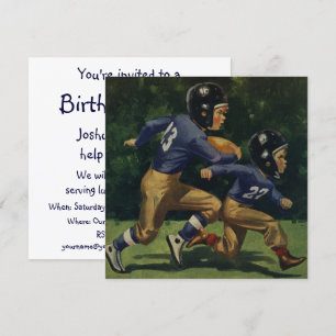 Vintager Fußball, Kinder, Sportler Einladung