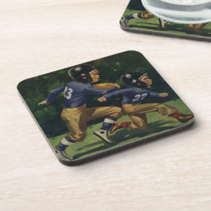 Vintager Fußball, Kinder, Sportler Getränkeuntersetzer