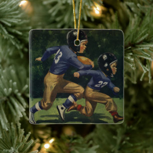 Vintager Fußball, Kinder, Sportler Keramikornament