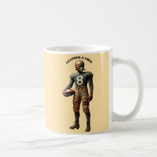 Vintager Fußballspieler mit Lederhelm URM Kaffeetasse