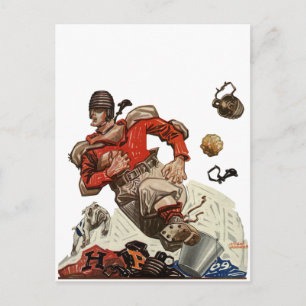 Vintager Fußballspieler Postkarte