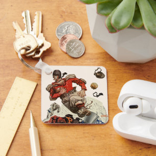 Vintager Fußballspieler Schlüsselanhänger