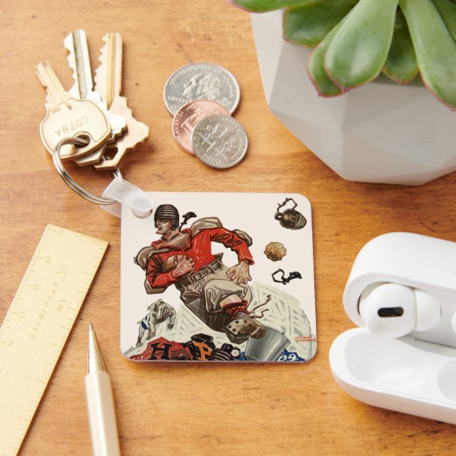 Vintager Fußballspieler Schlüsselanhänger (Schreibtisch)