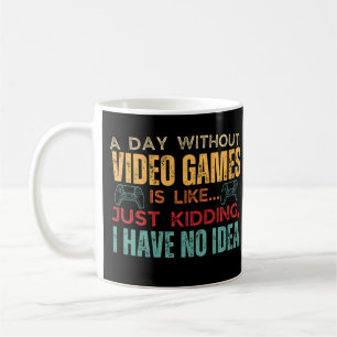 Vintager Gamer am Tag ohne Videospiele ist wie Kaffeetasse