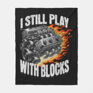 Vintager Garage Auto Motor Ich spiele noch Wi Fleecedecke