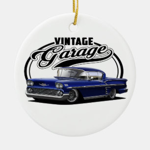 Vintager Garagen-BlauImpala Keramik Ornament