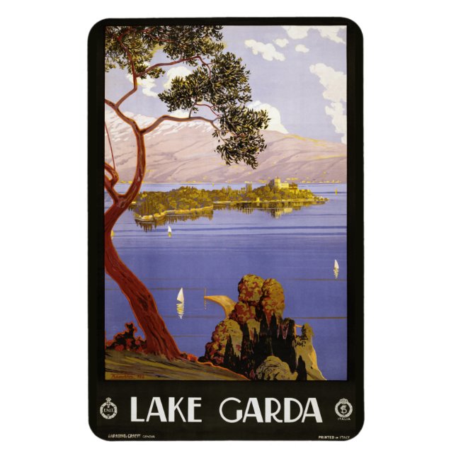 Vintager Gardasee-Italien-Magnet Magnet (Vertikal)