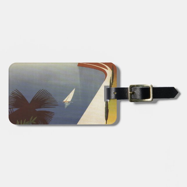 Vintager Gardasee Riva Torbole Italien Tourismus Gepäckanhänger (Vorderseite horizontal)