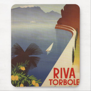 Vintager Gardasee Riva Torbole Italien Tourismus Mousepad