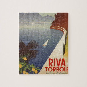 Vintager Gardasee Riva Torbole Italien Tourismus Puzzle