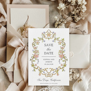 Vintager Garten   Farbenfrohe Luxe Wedding Save The Date