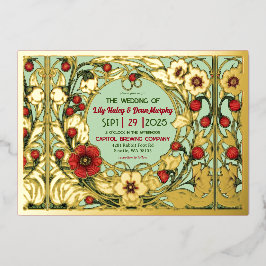 Vintager Garten Jugendstil Folieneinladung