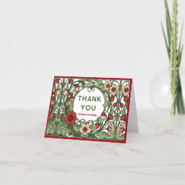 Vintager Garten Jugendstil Hochzeit Dankeskarte