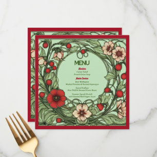 Vintager Garten Jugendstil Hochzeit Menükarte