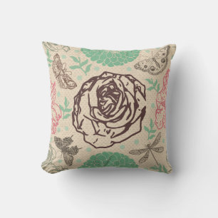Vintager Garten mit Rose Kissen