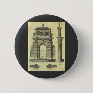 Vintager Gartenbogen, Renaissance-Architektur Button
