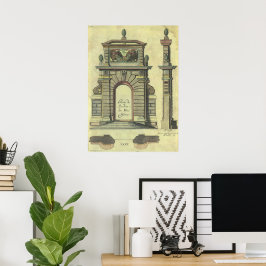 Vintager Gartenbogen, Renaissance-Architektur Poster