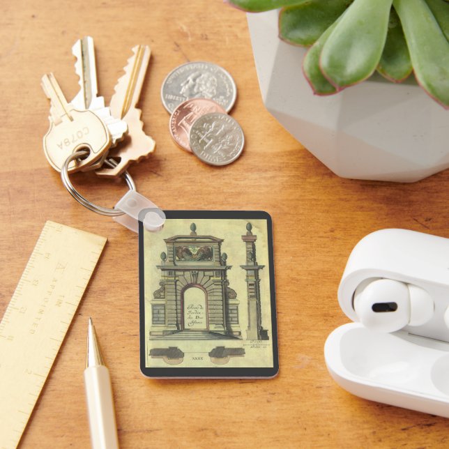 Vintager Gartenbogen, Renaissance-Architektur Schlüsselanhänger (Schreibtisch)