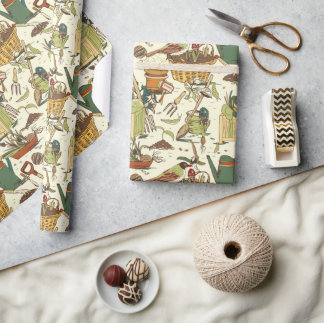 Vintager Gärtner Geschenkpapier