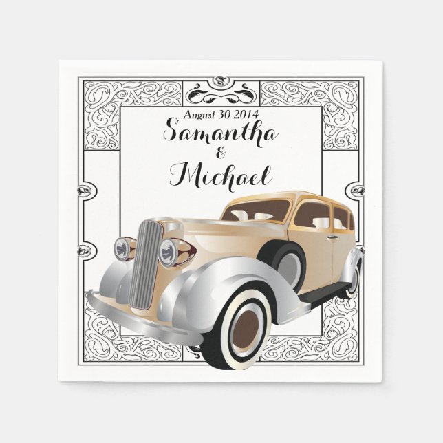 Vintager Gatsby-Stil Serviette (Vorderseite)