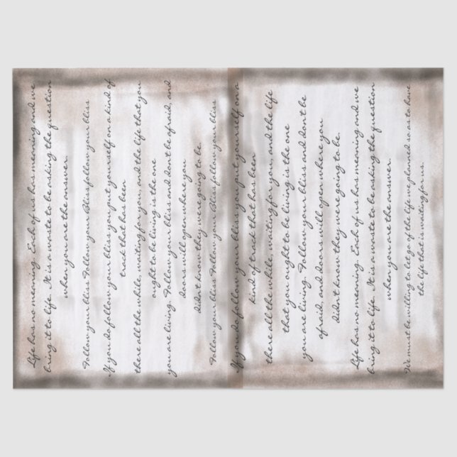 Vintager gealterter Joseph Campbell, der Seidenpapier (Vorderseite)