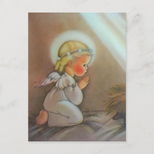 Vintager Gebet-Engel Postkarte