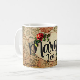 Vintager geblüht Blumendekor im Retro-Stil Kaffeetasse