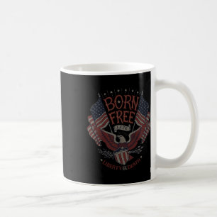 Vintager, Geborener, freier Adler, American Flag 1 Kaffeetasse