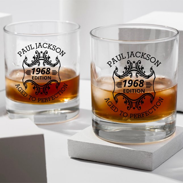 Vintager Geburtsname und -jahr Whiskyglas (Von Creator hochgeladen)