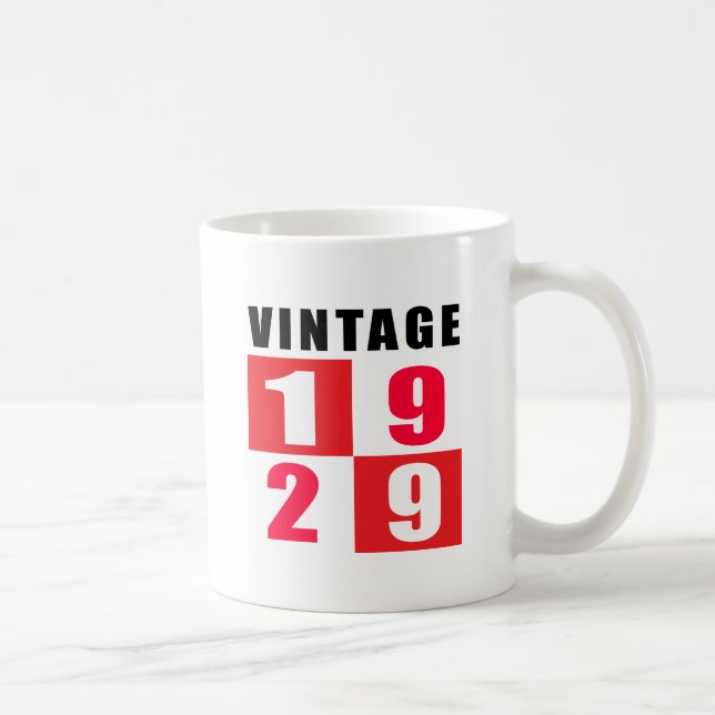 Vintager Geburtstag 1929 Tasse (Rechts)