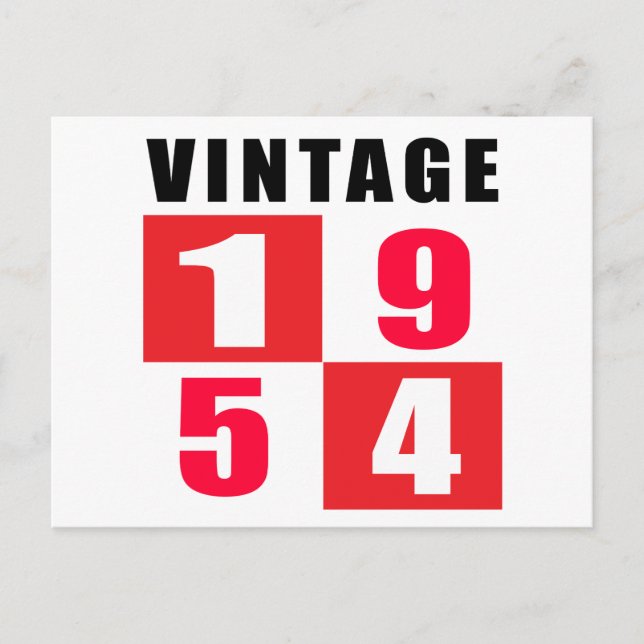 Vintager Geburtstag 1954 Postkarte (Vorderseite)