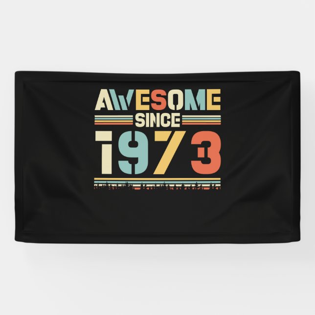 Vintager Geburtstag 1973 Banner (Horizontal)