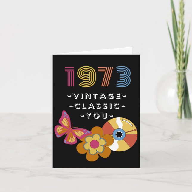 Vintager Geburtstag 1973 Retro-Design für Freunde Karte (Vorderseite)