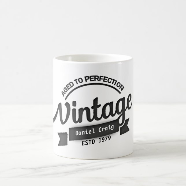 Vintager Geburtstag bis Vollkommenkaffee Kaffeetasse (Mittel)