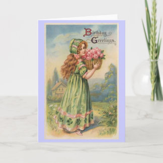 Vintager Geburtstag der viktorianischen Karte