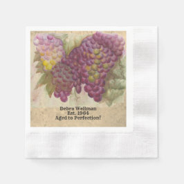 Vintager Geburtstag eines benutzerdefinierten Aqua Serviette