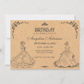 Vintager Geburtstag Einladung