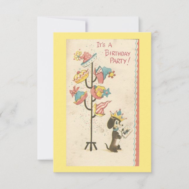 Vintager Geburtstag Einladung (Vorderseite)