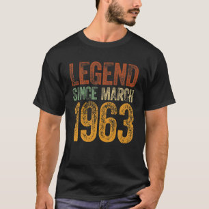 Vintager Geburtstag März 1963 Geboren Legende seit T-Shirt