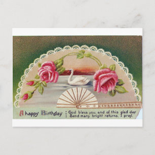 Vintager Geburtstag Swan Postkarte von Schwester g