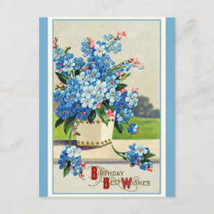Vintager Geburtstag wünscht Retro-Floral Postkarte