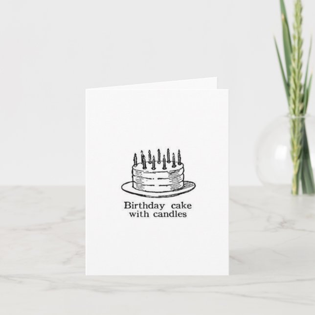 Vintager Geburtstag Zeichnend Dankeskarte (Vorderseite)