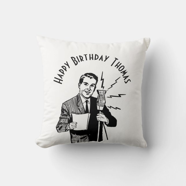 Vintager Geburtstagskünstler Kissen (Vorderseite)