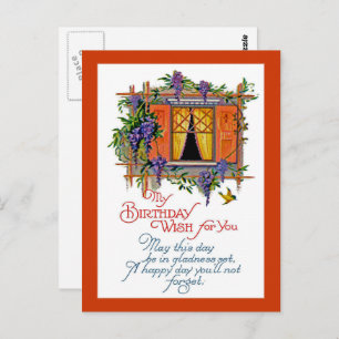 Vintager Geburtstagswunsch Postkarte